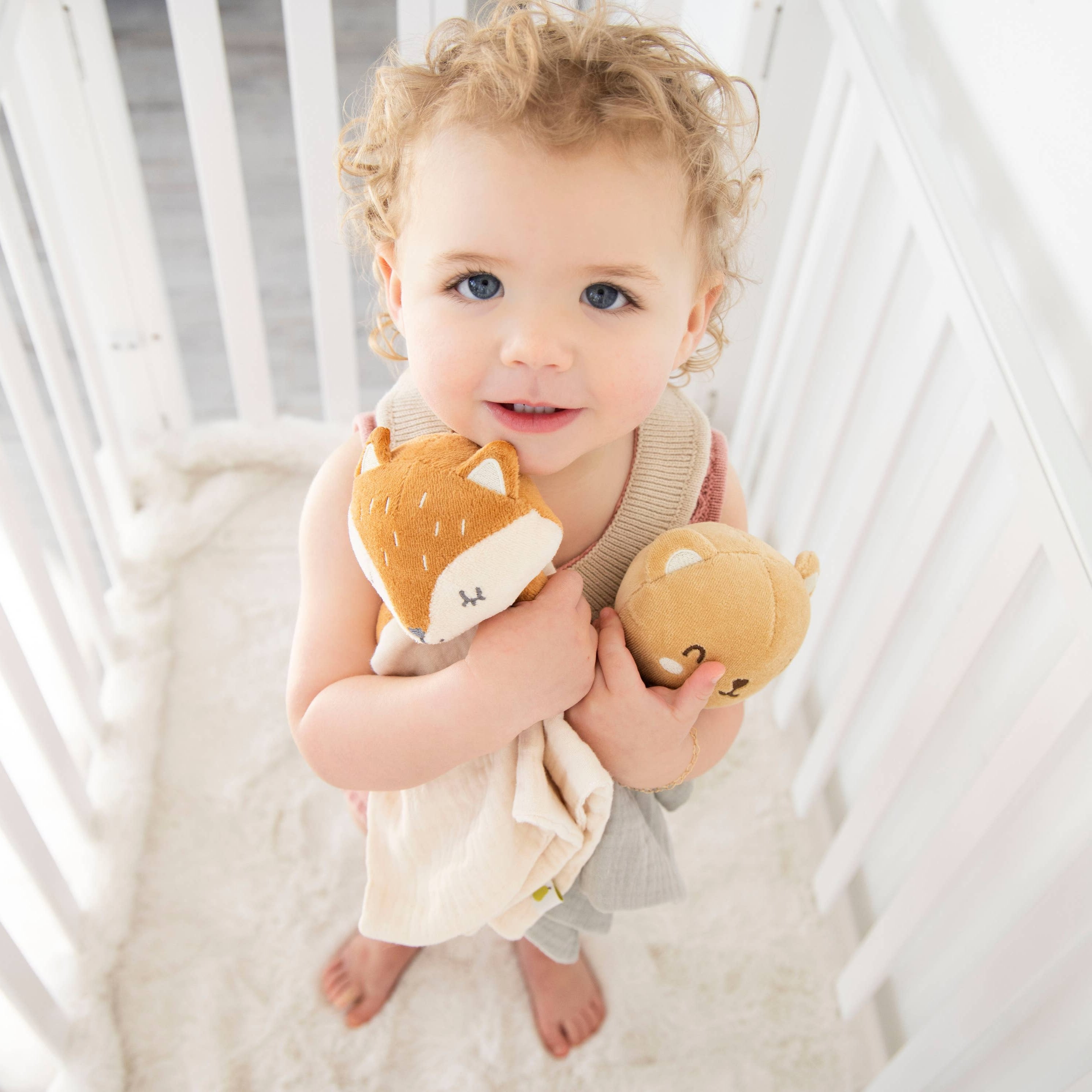 Fox Snuggle Blanket, Organic Cotton Muslin Lovie