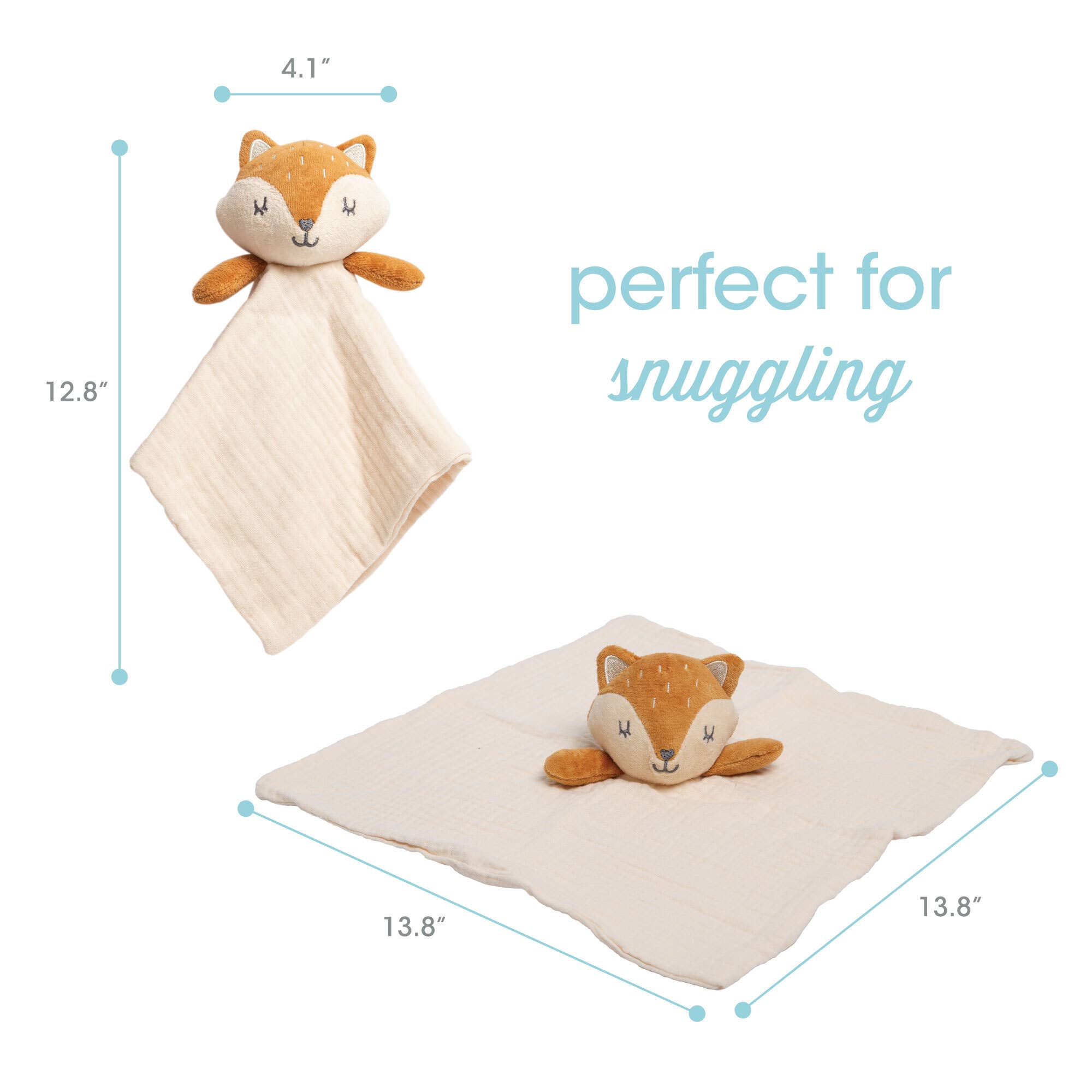Fox Snuggle Blanket, Organic Cotton Muslin Lovie