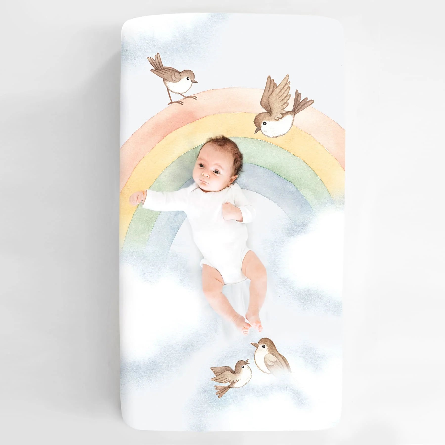 SAMPLE SALE Standard Size crib sheets - Rainbow