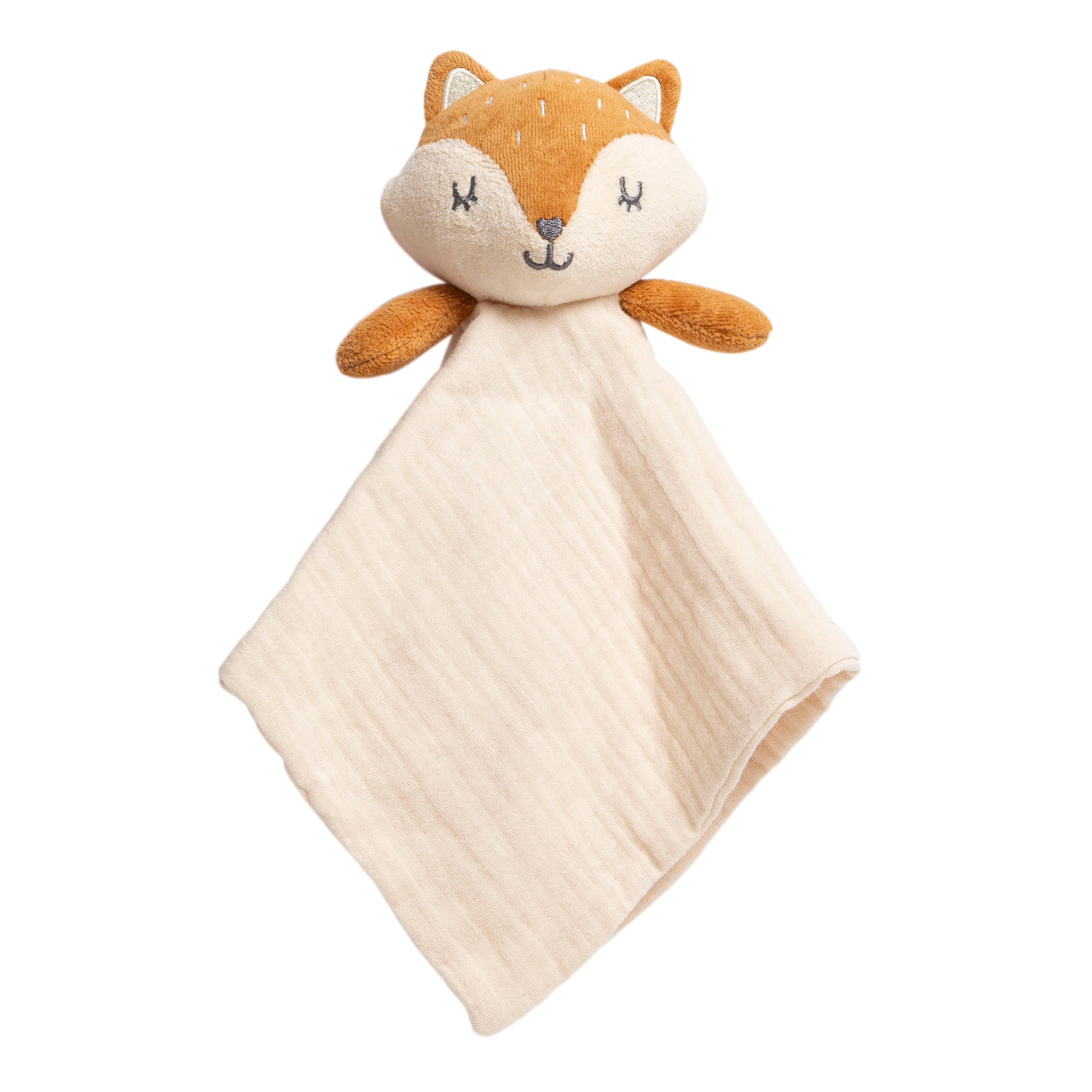 Fox Snuggle Blanket, Organic Cotton Muslin Lovie