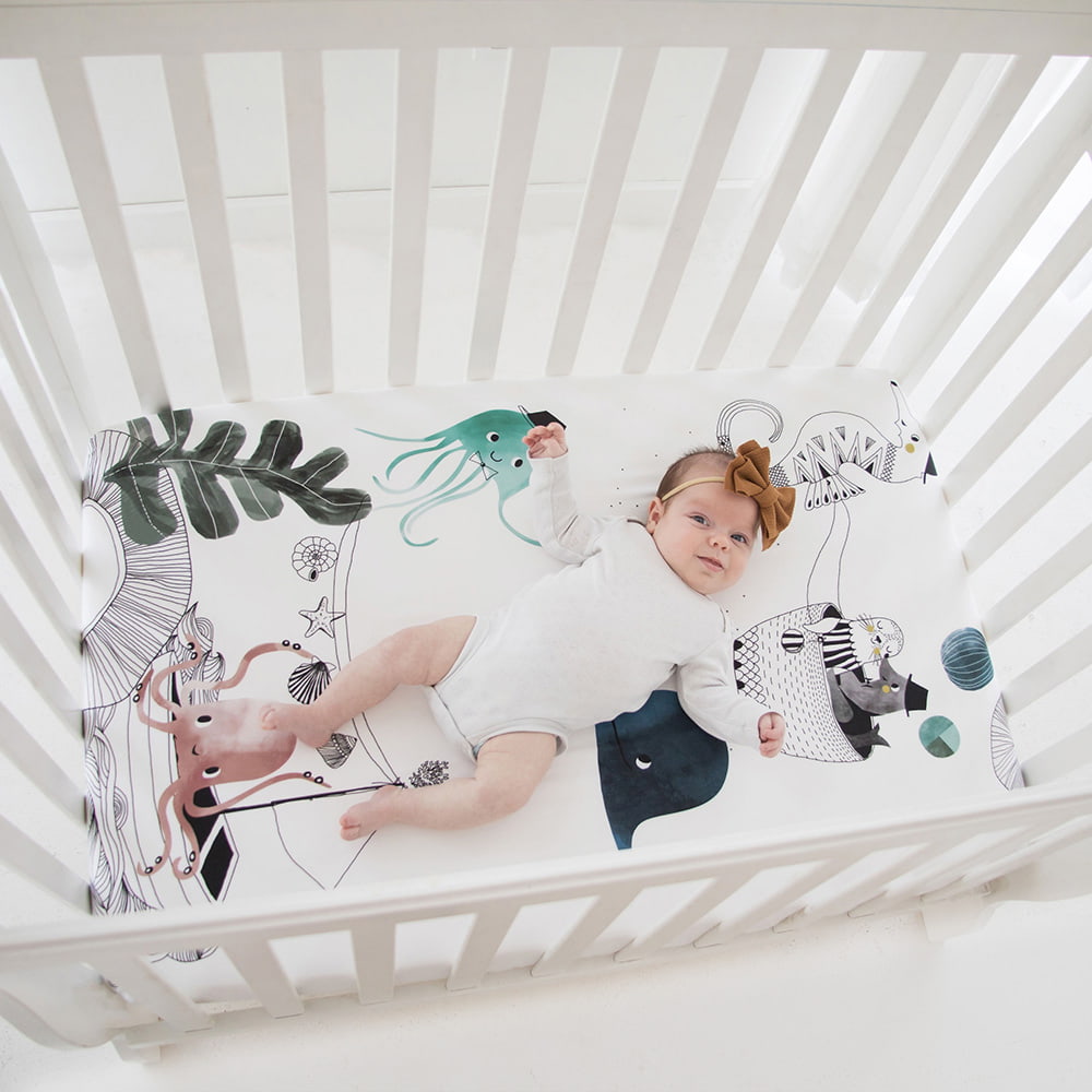 Underwater Love mini crib sheet by Rookie Humans