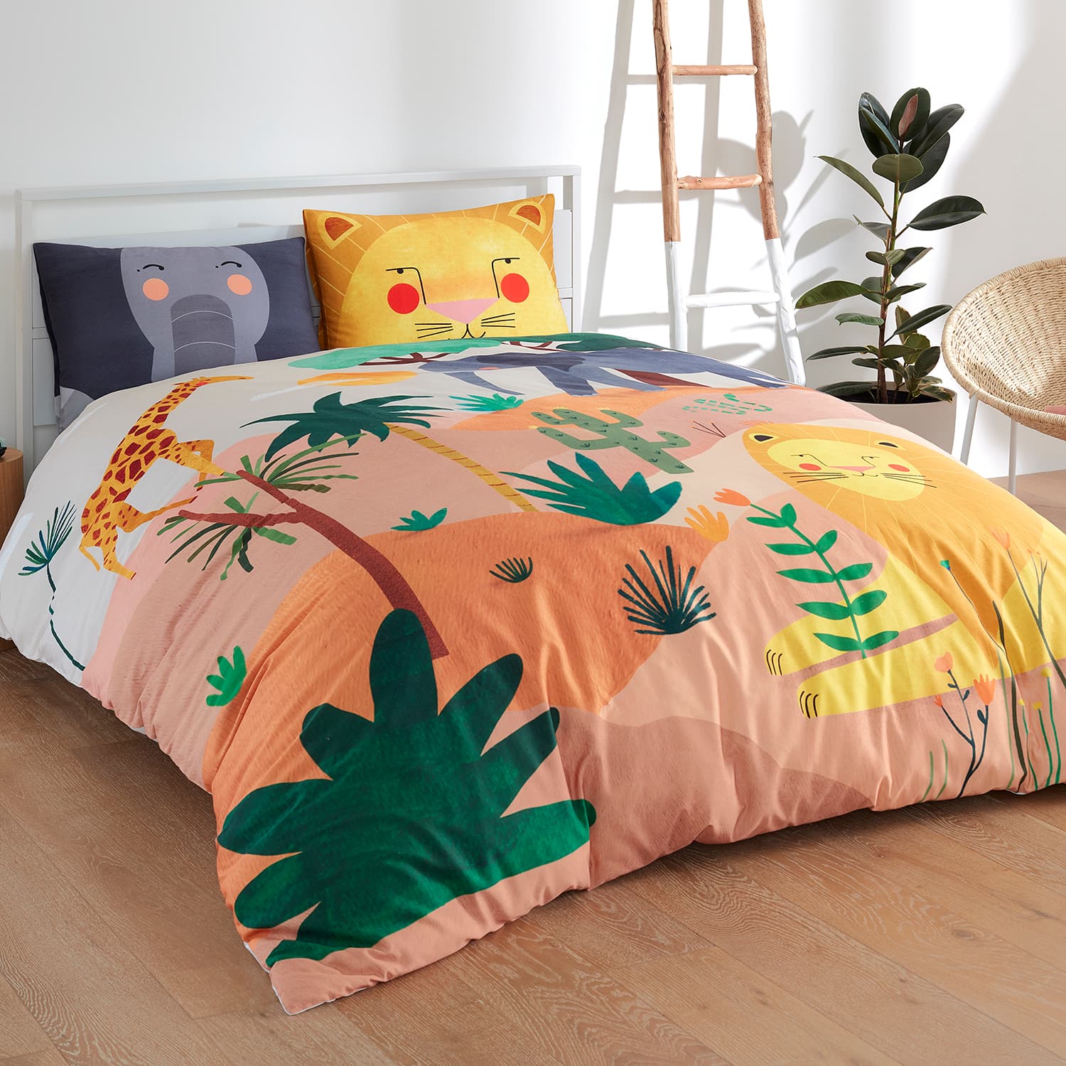 In The Savanna safari bedding twin full queen king duvet lion elephant giraffe