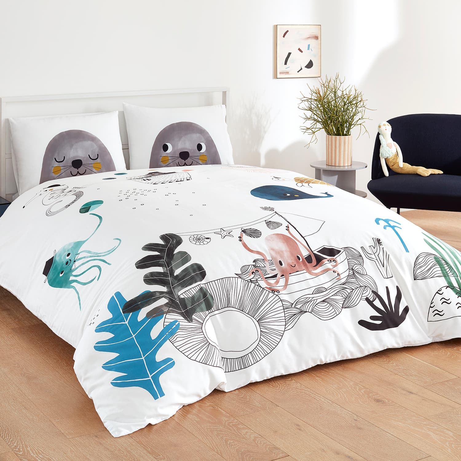 Ocean themed bedding, ocean bedsheets in twin and full size