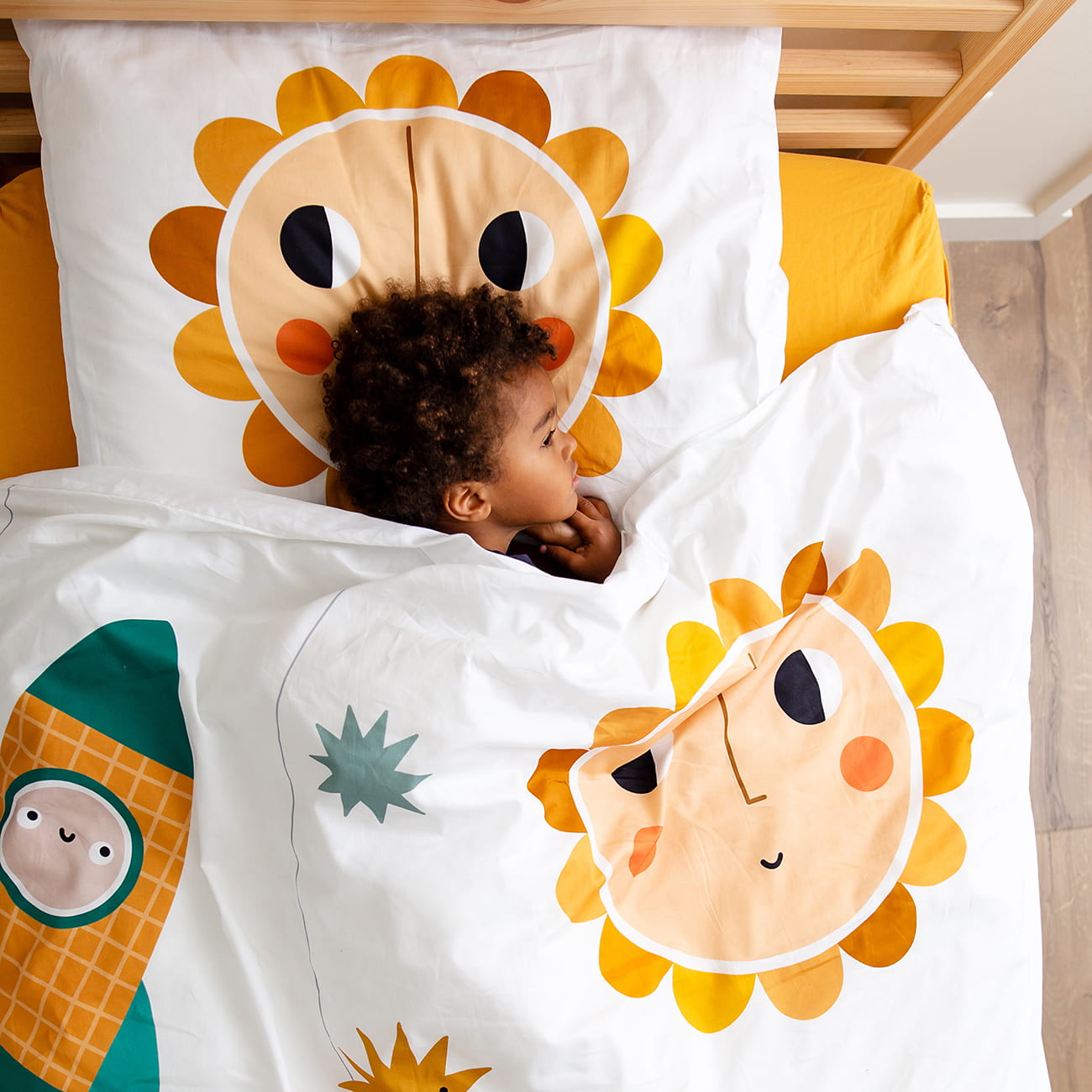 kids space themed bedding set, space themed bedroom decor, space planets stars and rockets duvet and pillowcase set