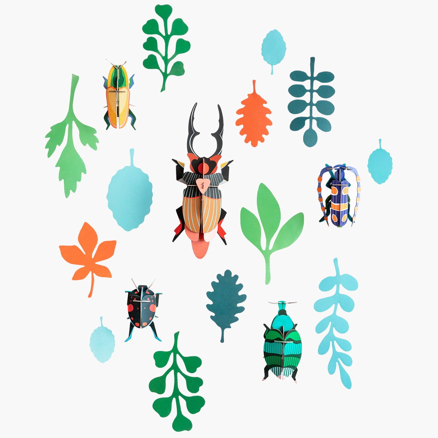 wall hanging for jungle room with colorful beetles
