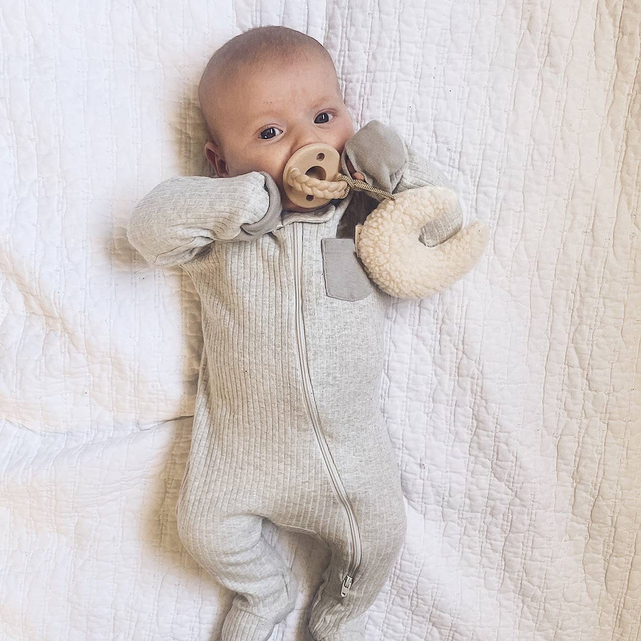 Moon Rubber Pacifier & Plush