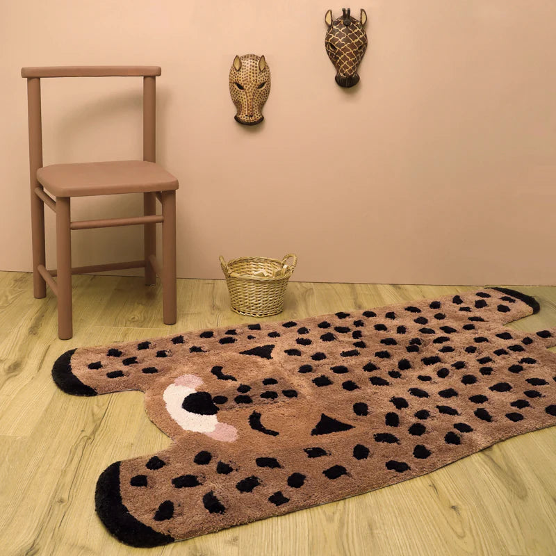 Little Cheetah Washable Rug, 100% Cotton