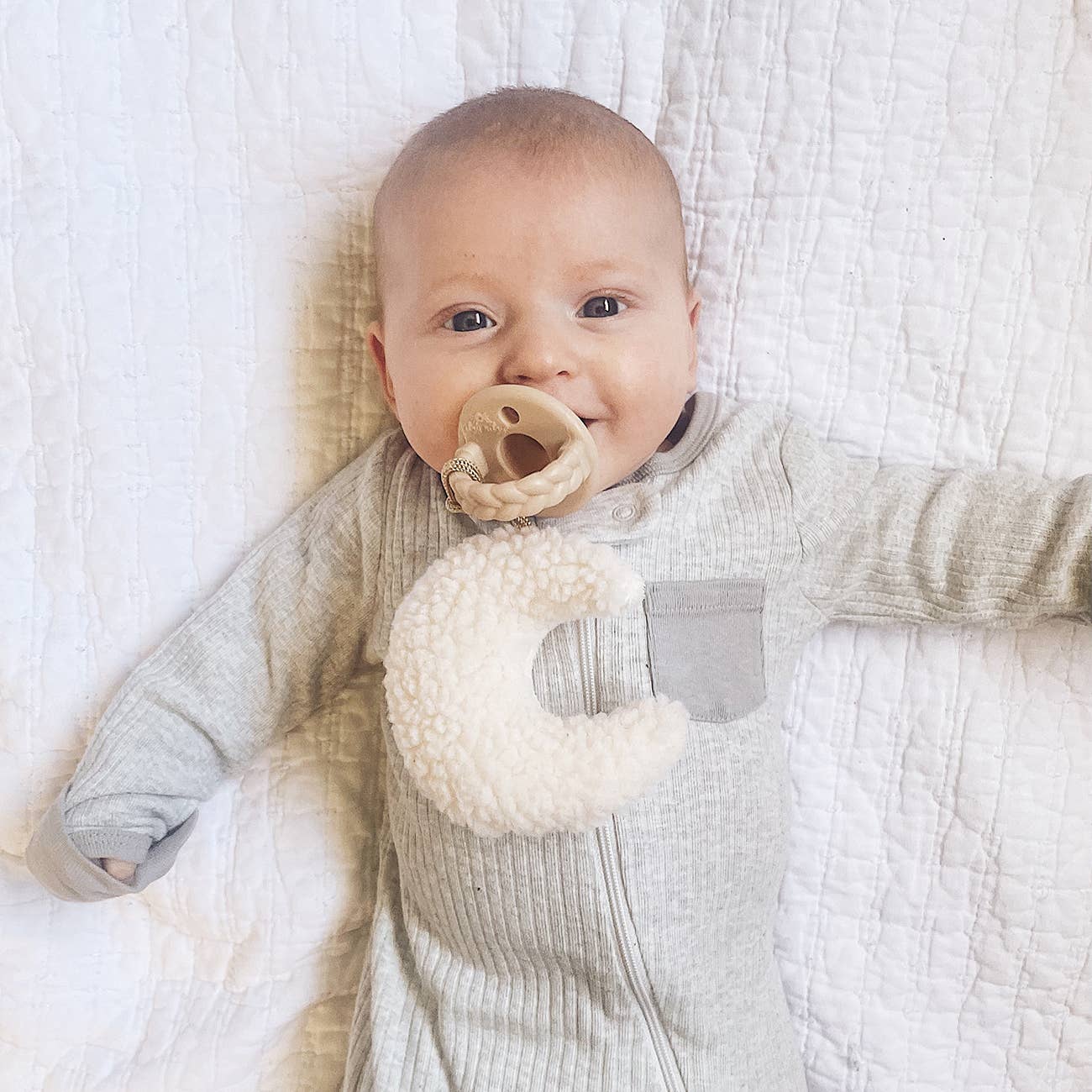 Moon Rubber Pacifier & Plush
