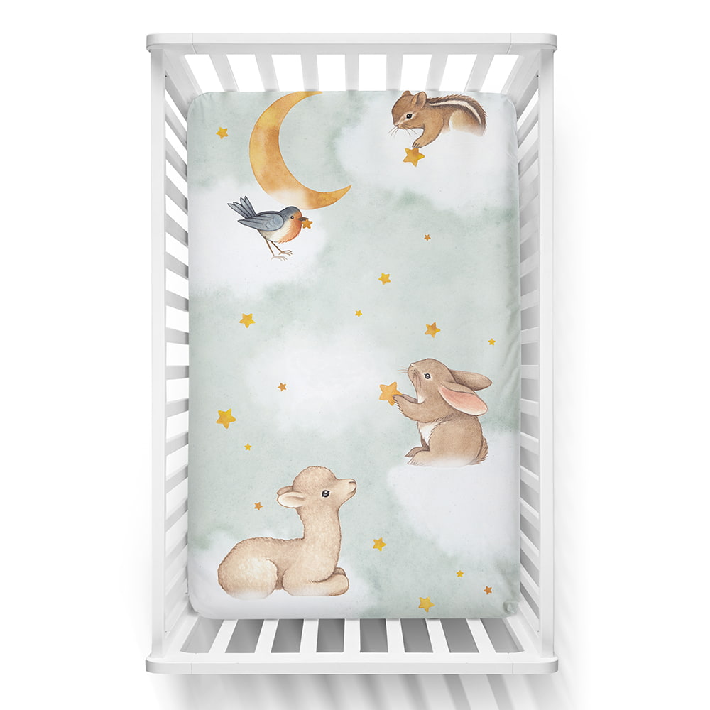 Goodnight Wonderland Mini Crib Sheet
