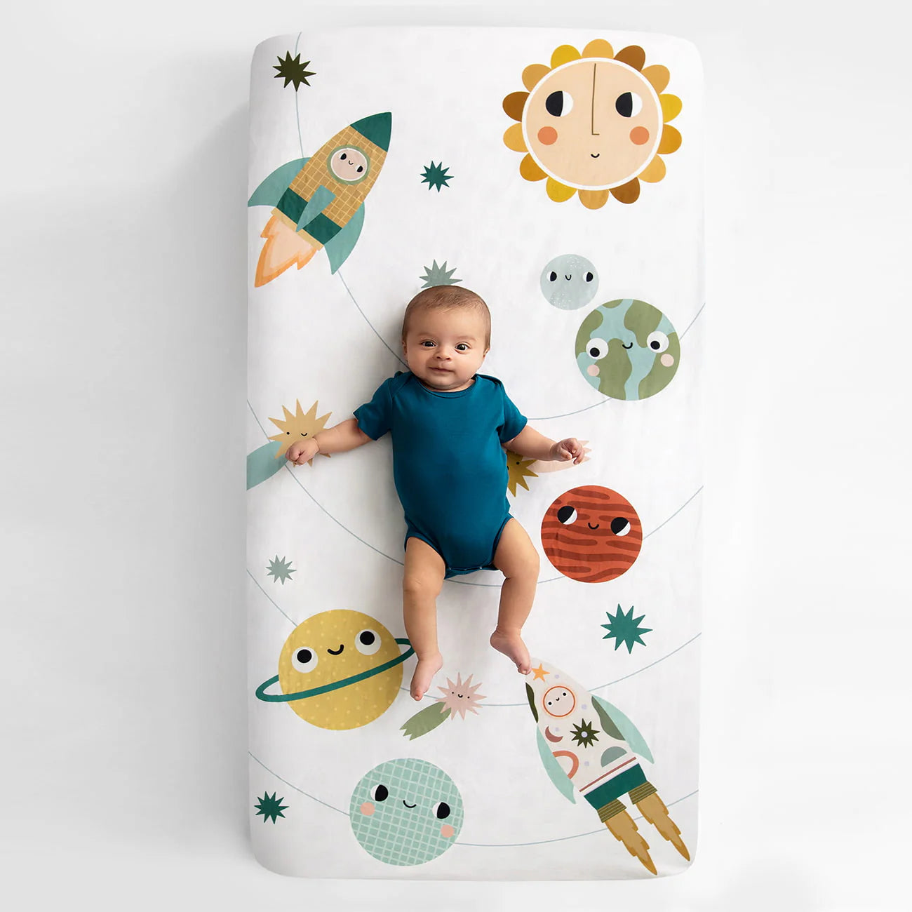 SAMPLE SALE Standard Size crib sheets - Space