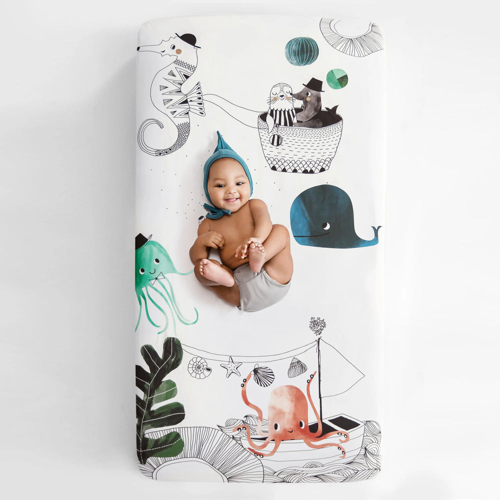 SAMPLE SALE Standard Size crib sheets - Underwater Love