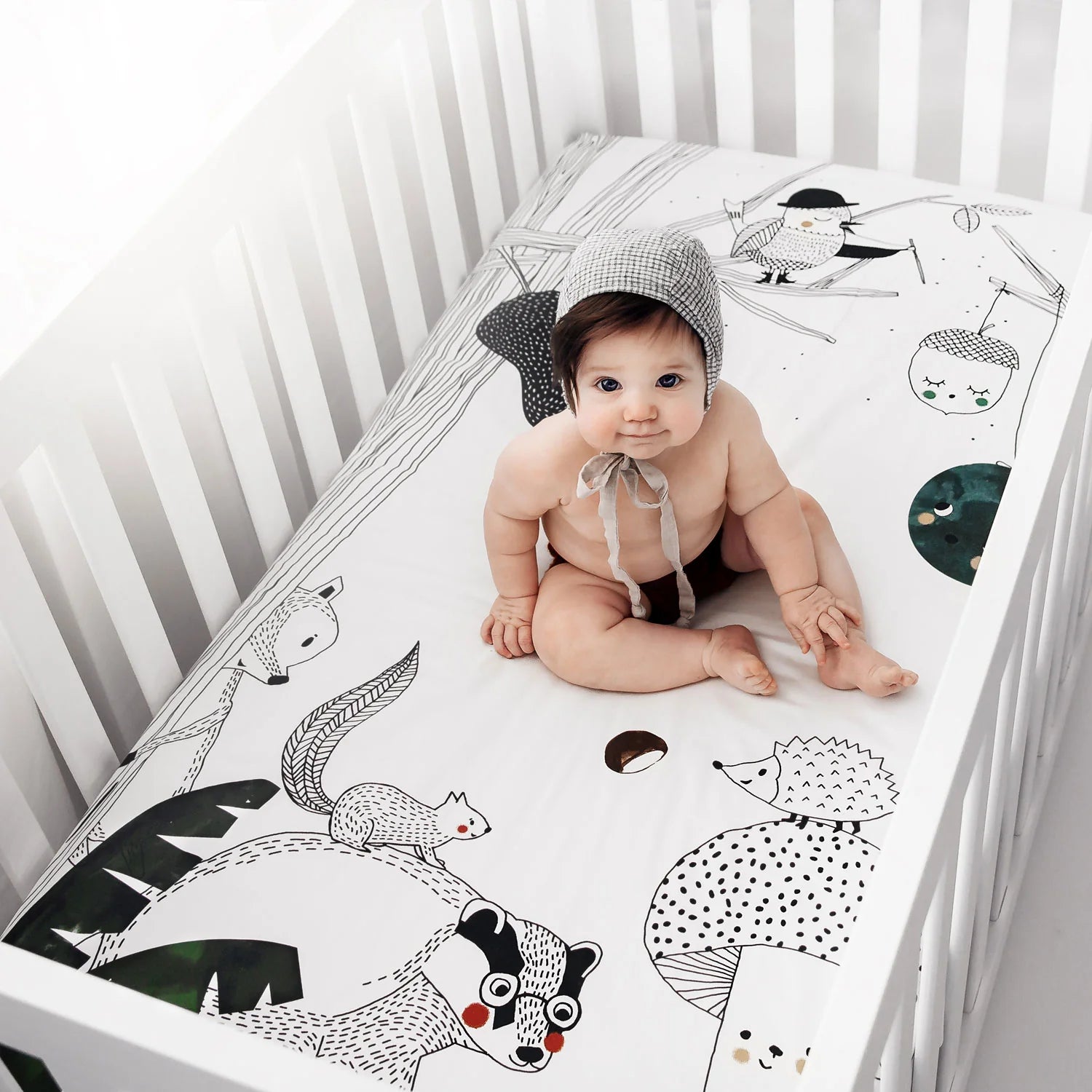 SAMPLE SALE Standard Size crib sheets - Woodland Dreams