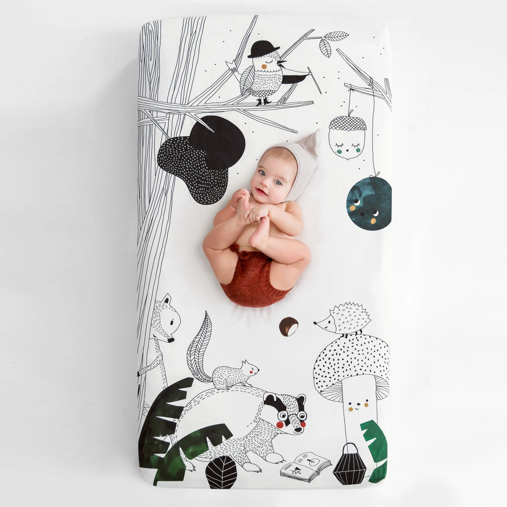 SAMPLE SALE Standard Size crib sheets - Woodland Dreams