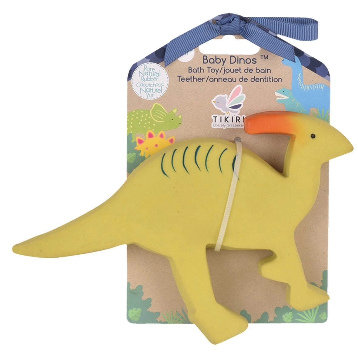 Baby Parasaurolophus Dinosaur Natural Organic Rubber Toy