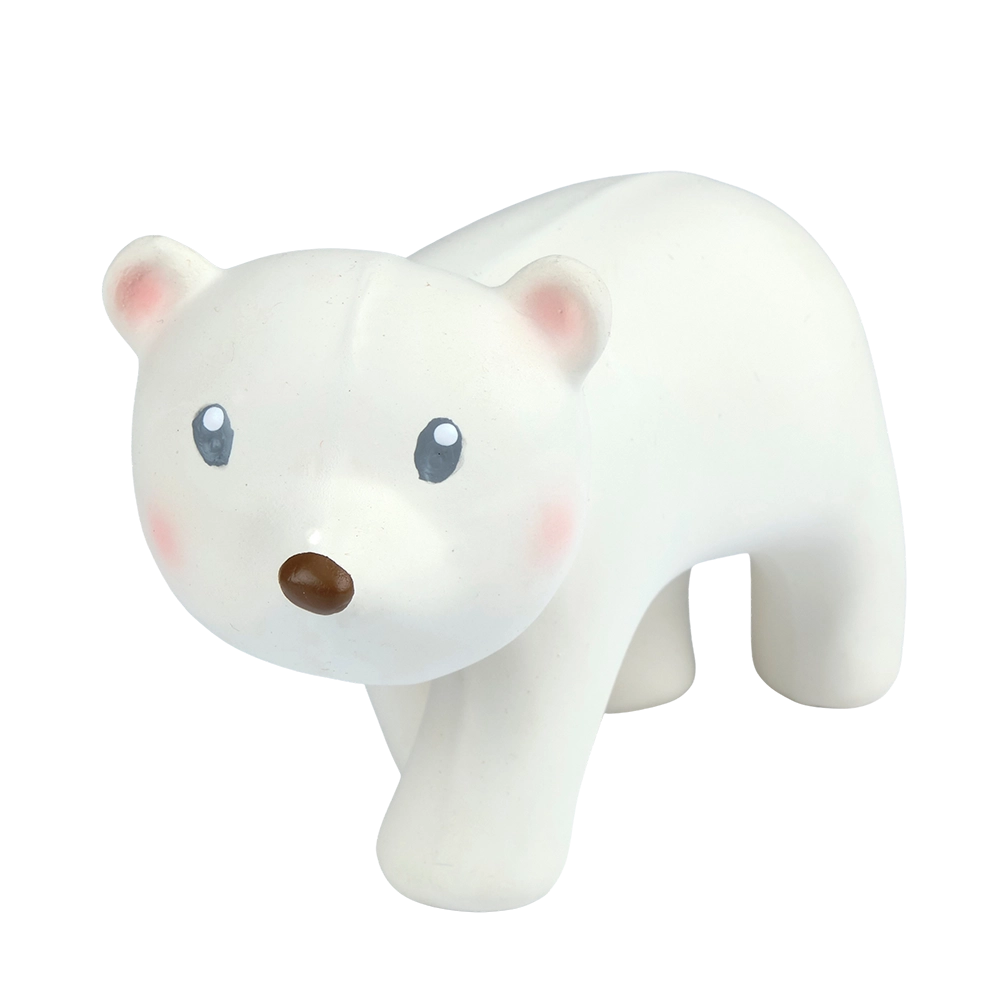 Polar Bear Organic Rubber Teether, Rattle & Bath Toy