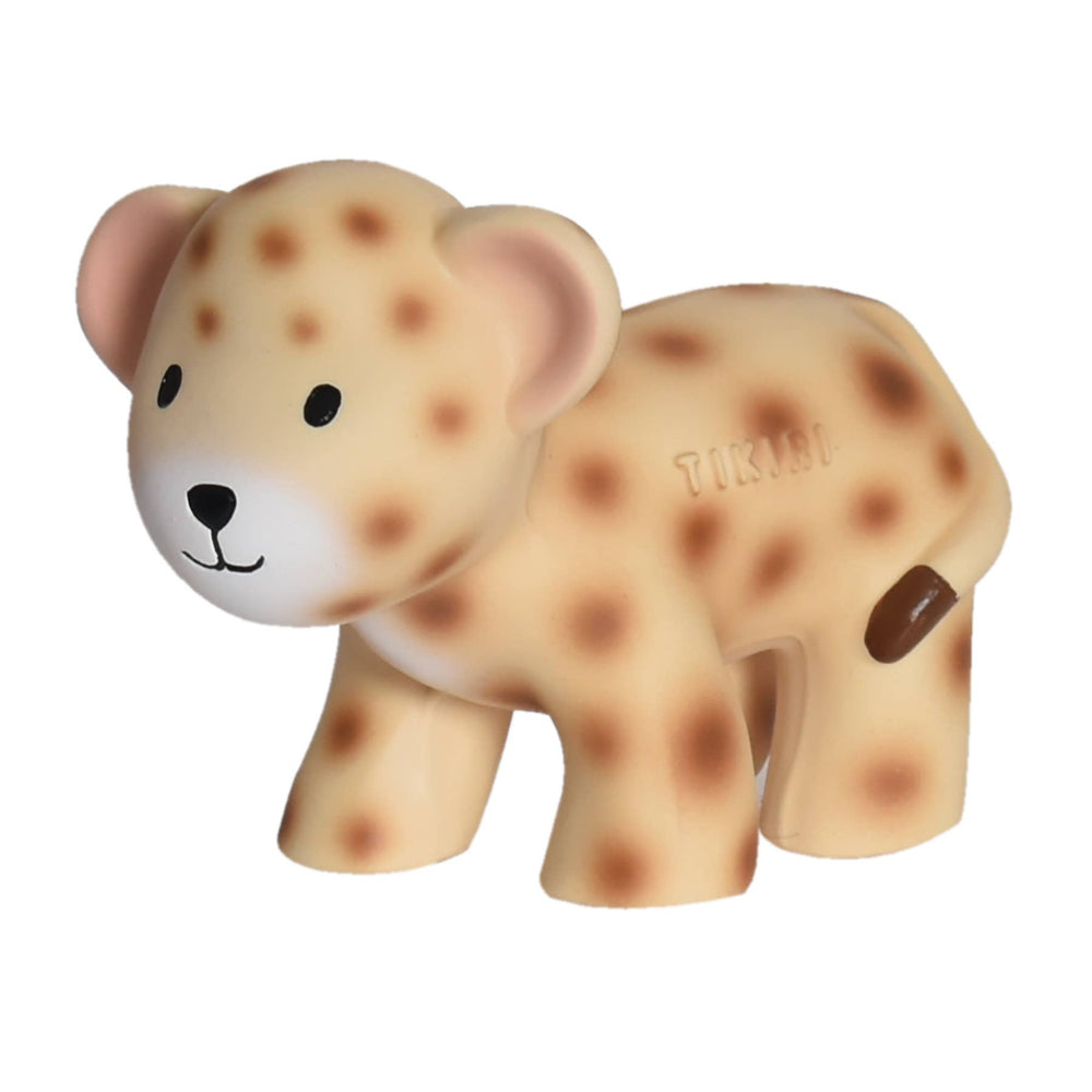 Leopard Natural  Rubber Teether Rattle & Bath Toy