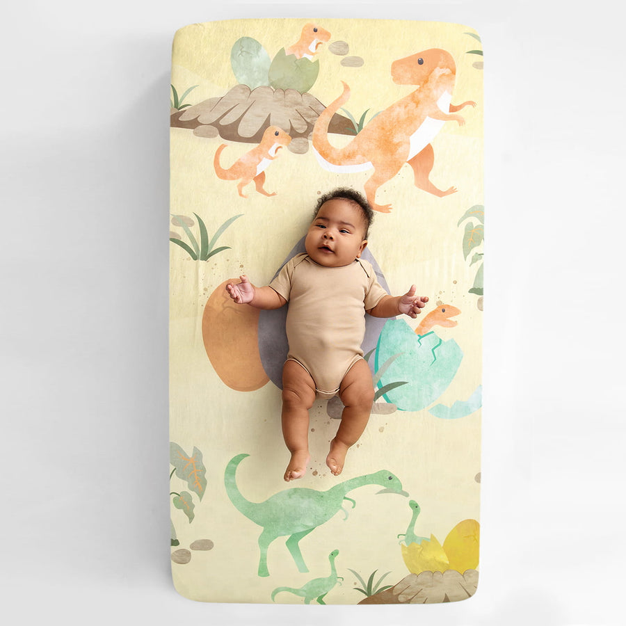 Dinosaur crib sheets Rookie Humans