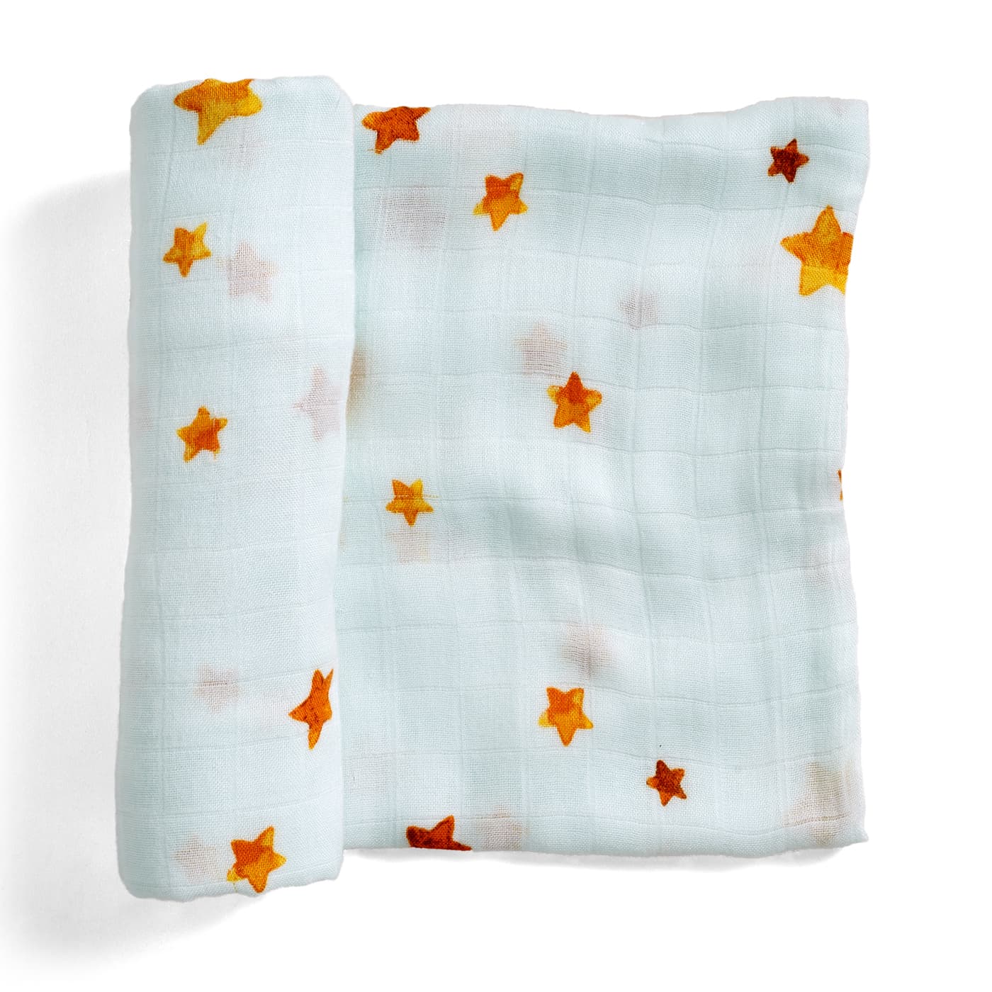 Light blue swaddle, watercolor stars swaddle, bamboo swaddle