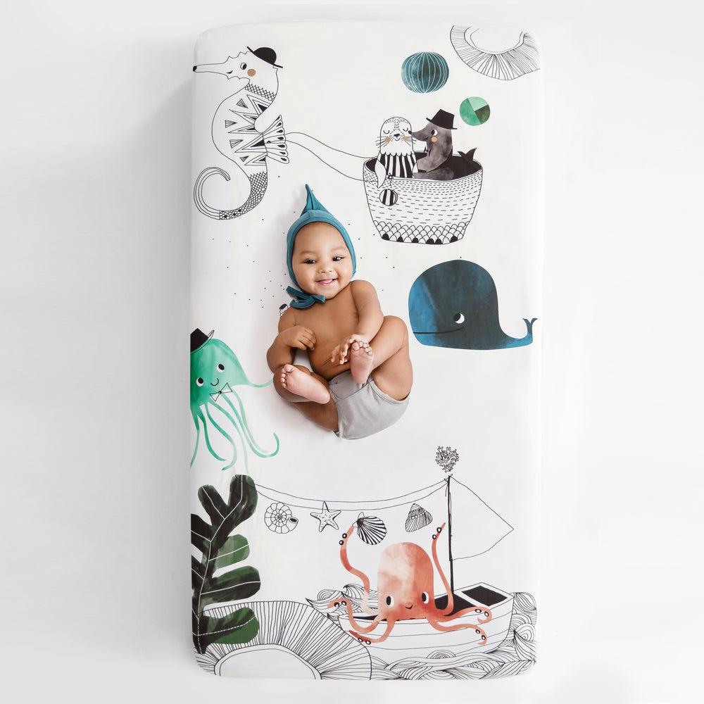 Underwater Love Standard Size Crib Sheet