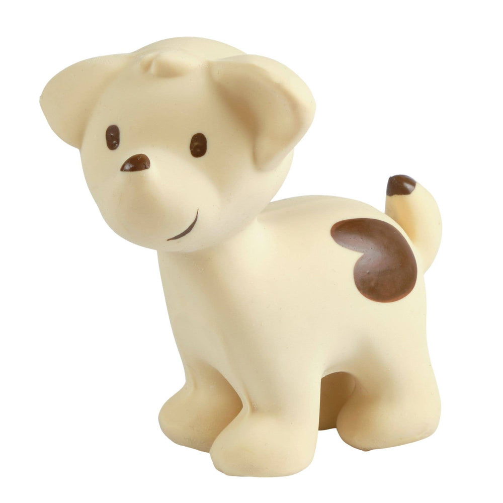 Puppy Natural Organic Rubber Teether, Rattle & Bath Toy