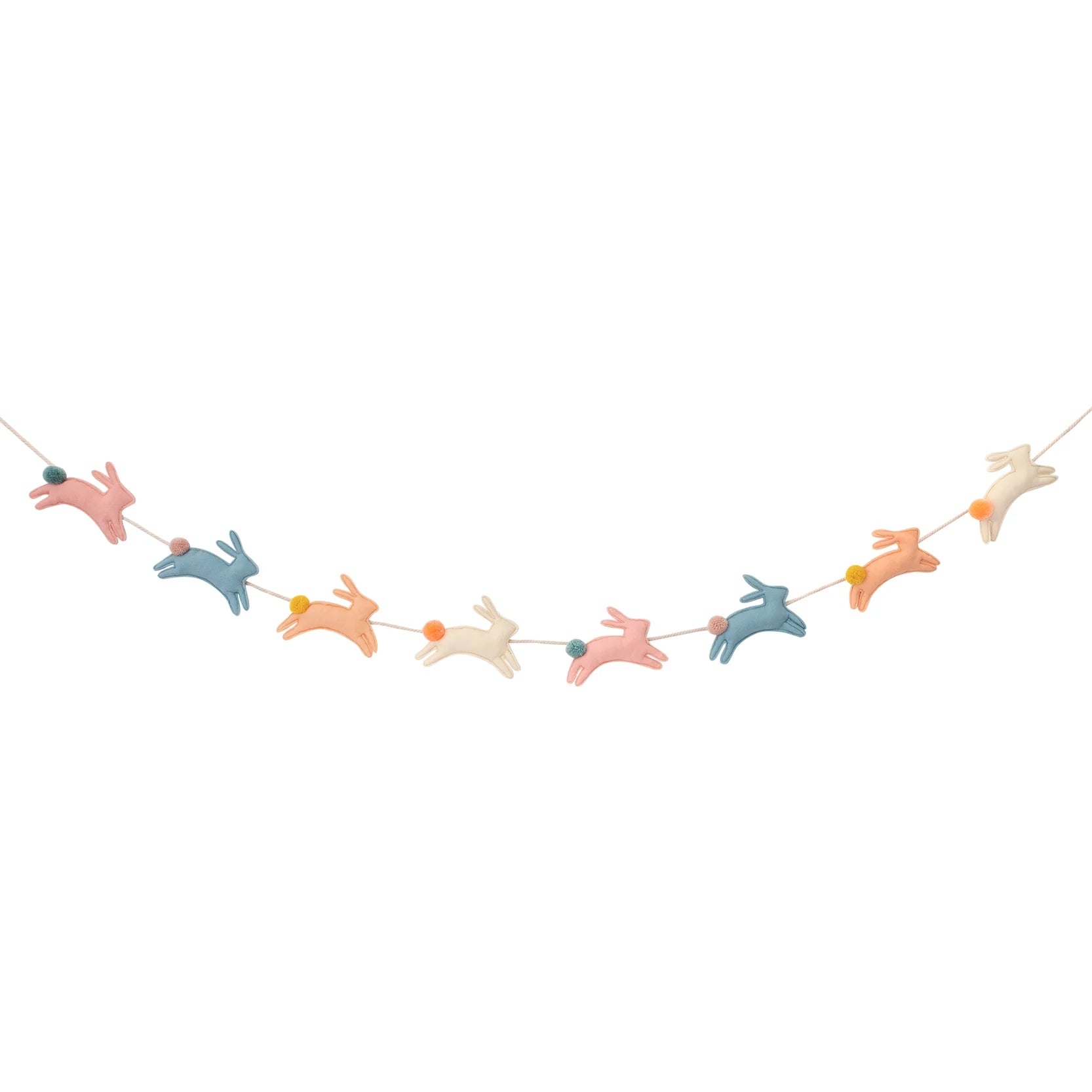 felt bunny garland with pompon tail