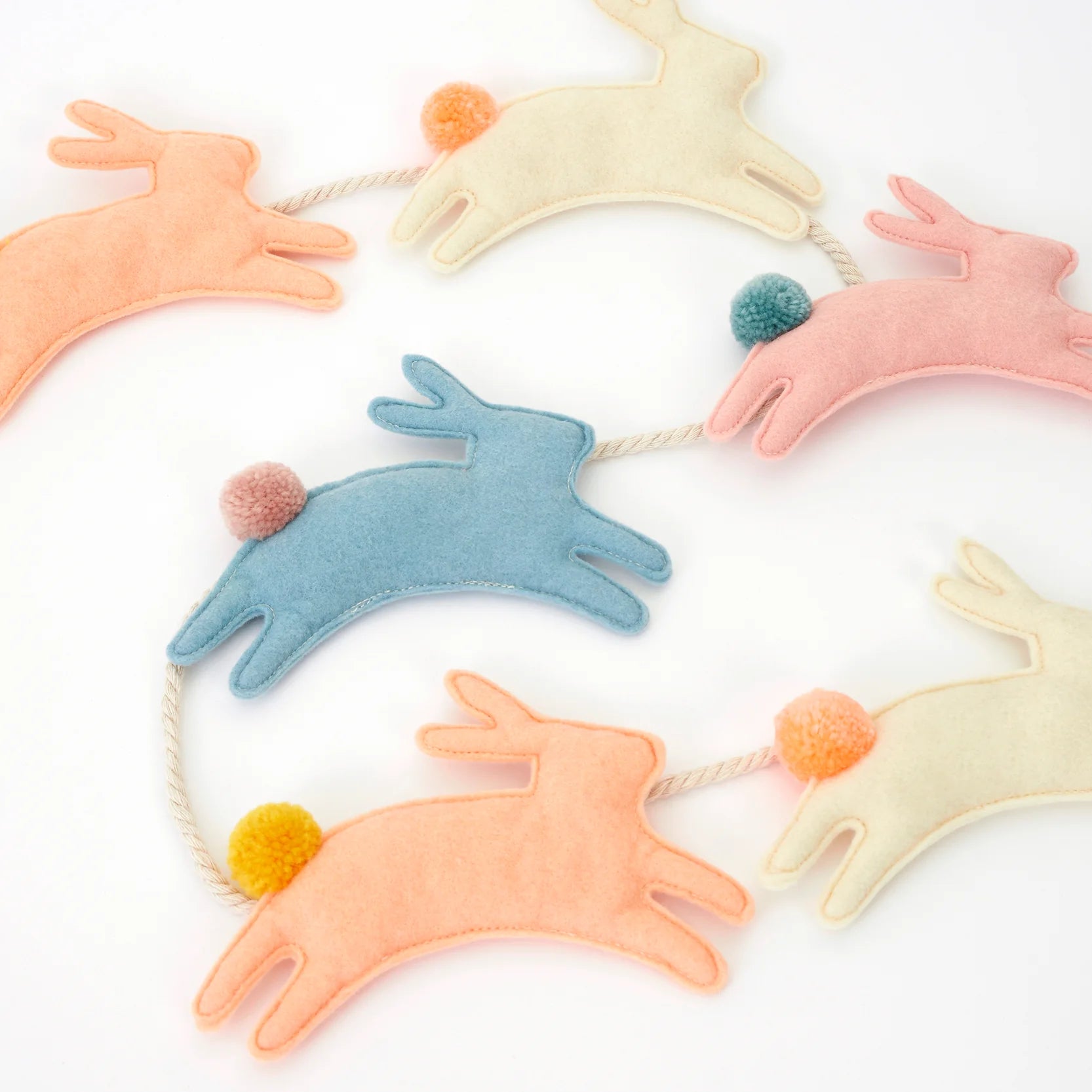 kids felt bunny garland pastel color