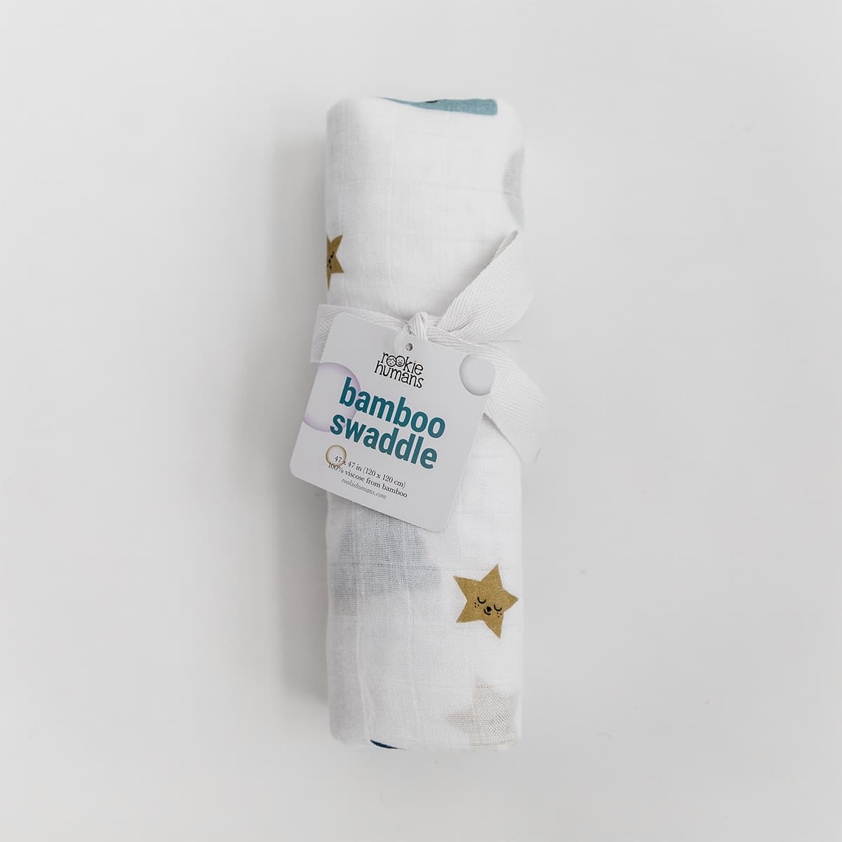 softest baby swaddle, bamboo swaddle moon stars and clouds by Rookie Humans