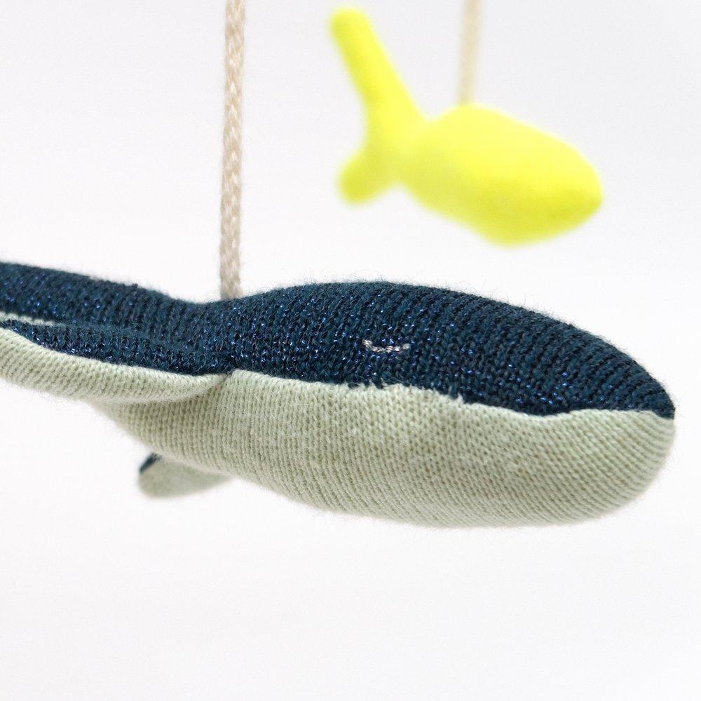 Ocean themed baby mobile with octopus, starfish, fish and whale