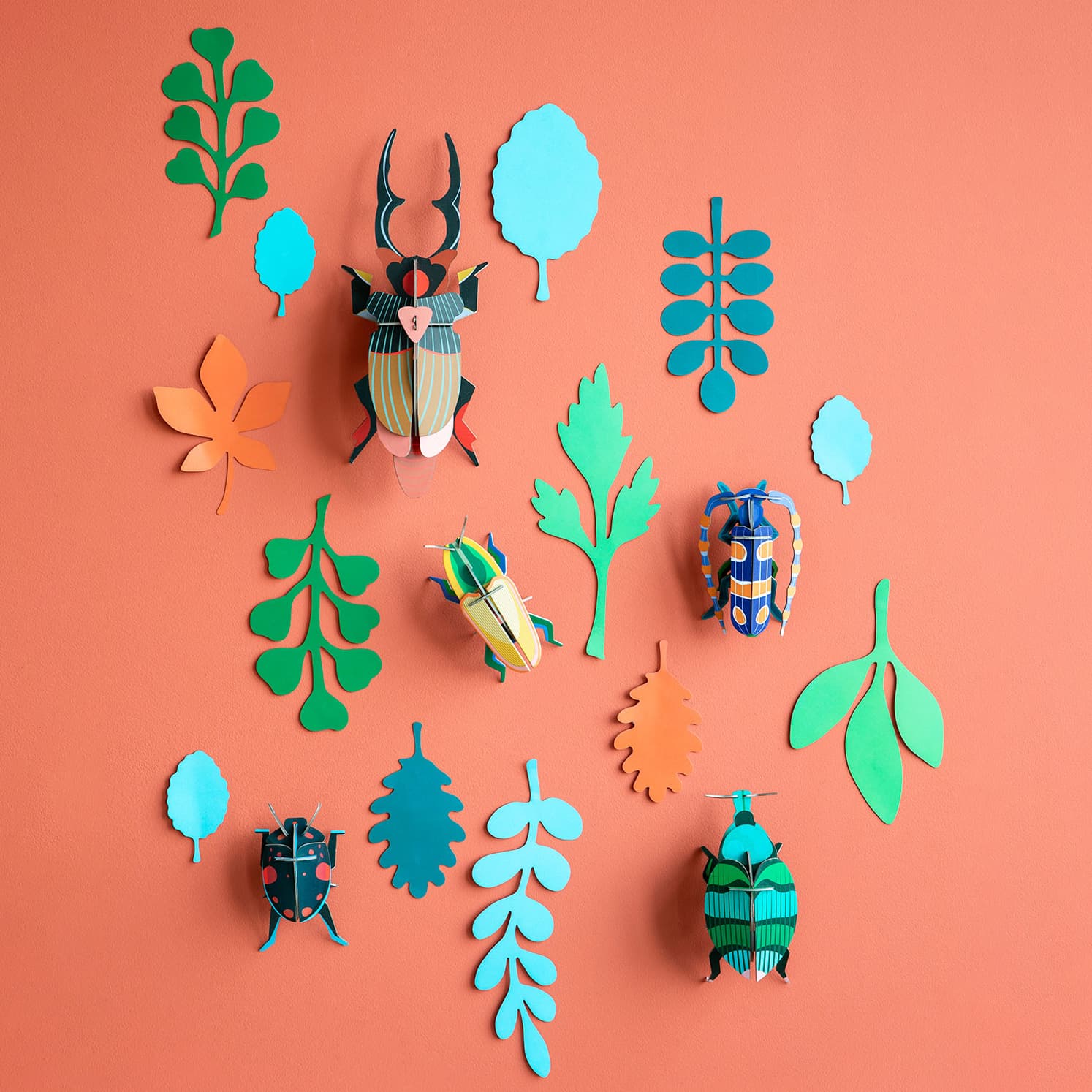 wall hanging for jungle room with colorful beetles