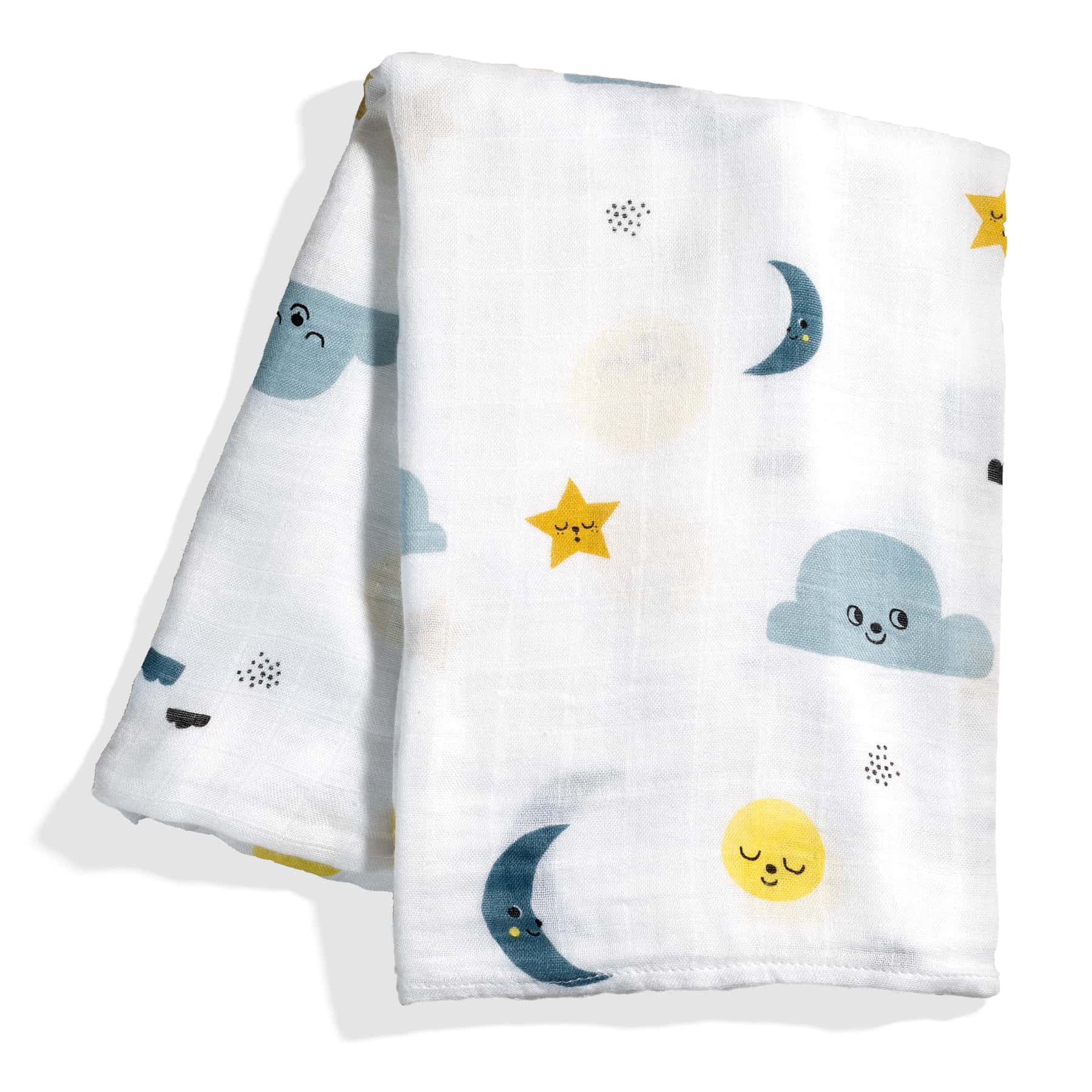 softest baby swaddle, bamboo swaddle moon stars and clouds by Rookie Humans
